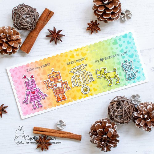 Simon Says Stamp! Newton's Nook Designs PETITE HEARTS Stencil NN2201T01