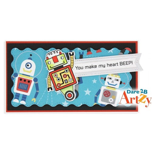 Simon Says Stamp! Dare 2B Artzy SPACE ROBOTS Clear Stamp Set 22352