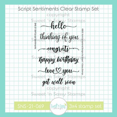 Simon Says Stamp! Sweet 'N Sassy SCRIPT SENTIMENTS Clear Stamp Set sns-21-069