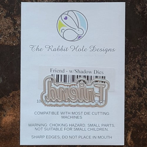Simon Says Stamp! The Rabbit Hole Designs FRIEND SCRIPTY WORD WITH SHADOWS Dies TRH-146D*