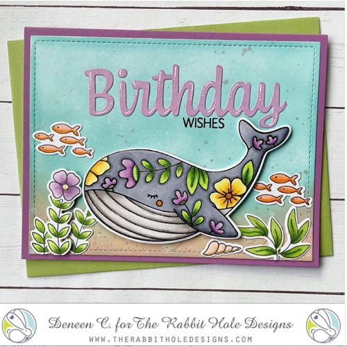 Simon Says Stamp! The Rabbit Hole Designs FLOWER WHALE Clear Stamps TRH-136*