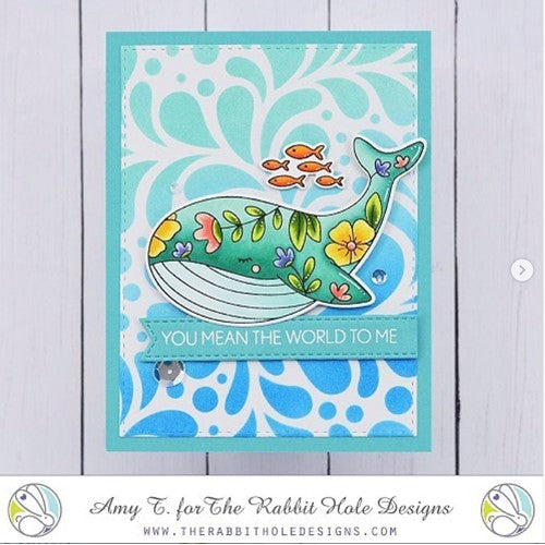 Simon Says Stamp! The Rabbit Hole Designs FLOWER WHALE Clear Stamps TRH-136*