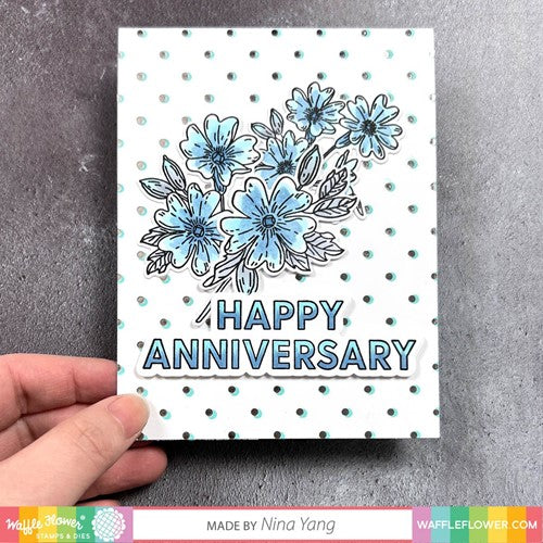Simon Says Stamp! Waffle Flower VIOLET AND PRIMROSE Clear Stamps and Die Combo WFC961*