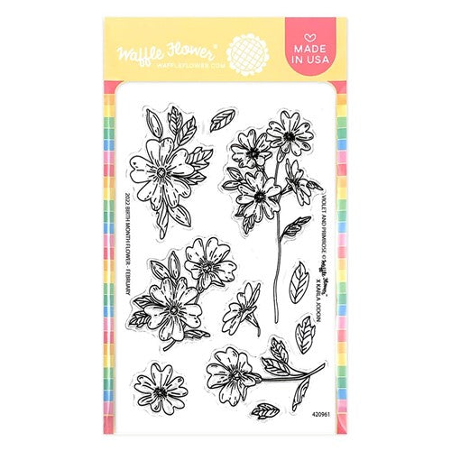 Simon Says Stamp! Waffle Flower VIOLET AND PRIMROSE Clear Stamps 420961*