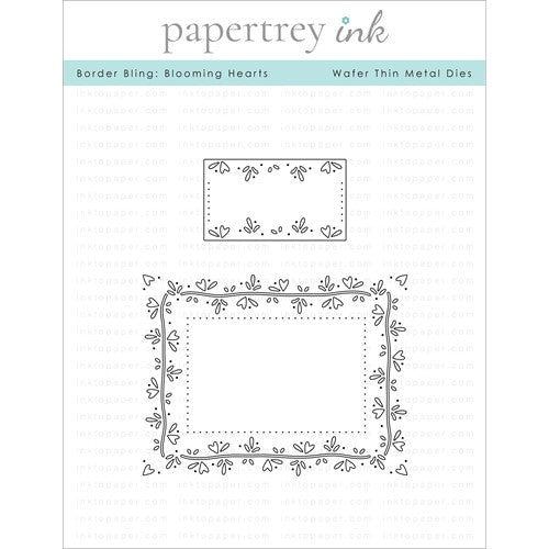 Simon Says Stamp! Papertrey Ink BORDER BLING BLOOMING HEARTS Dies PTI-0395