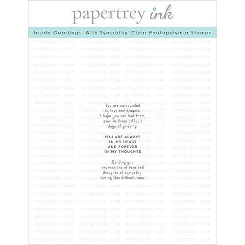 Simon Says Stamp! Papertrey Ink INSIDE GREETINGS WITH SYMPATHY Clear Stamps 1366