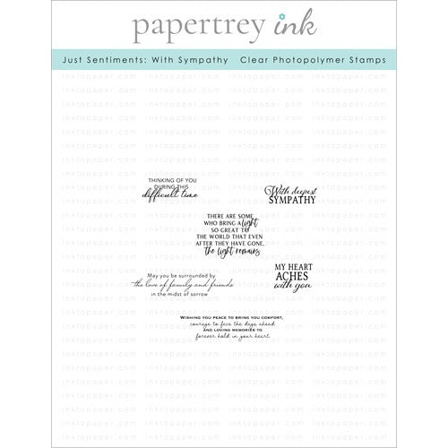 Simon Says Stamp! Papertrey Ink JUST SENTIMENTS WITH SYMPATHY Clear Stamps 1360