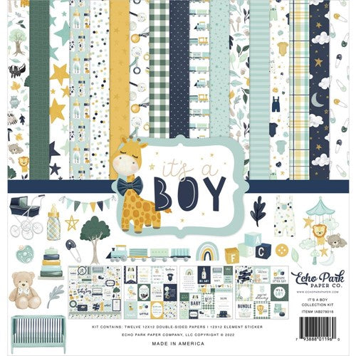 Simon Says Stamp! Echo Park IT'S A BOY 12 x 12 Collection Kit iab278016