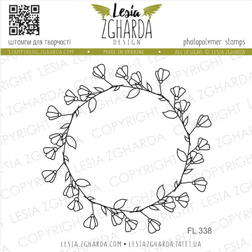 Simon Says Stamp! Lesia Zgharda FLOWERS IN A WREATH Clear Stamp Set fl338*