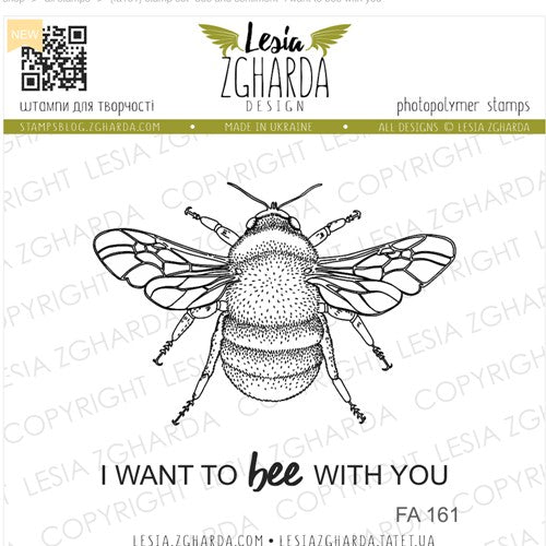 Simon Says Stamp! Lesia Zgharda I WANT TO BEE WITH YOU Clear Stamp Set fa161