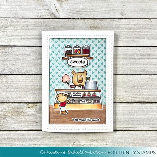 Simon Says Stamp! Trinity Stamps COZY BEAR SWEET SHOP Clear Stamp Set tps-168*