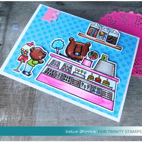 Simon Says Stamp! Trinity Stamps COZY BEAR SWEET SHOP Clear Stamp Set tps-168* | color-code:ALT05