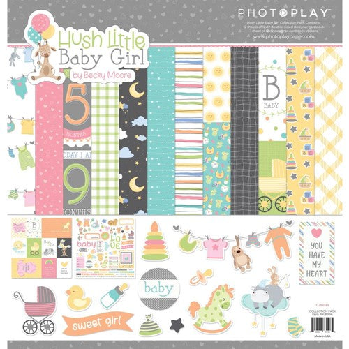 Simon Says Stamp! PhotoPlay HUSH LITTLE BABY GIRL 12 x 12 Collection Pack hlb3196