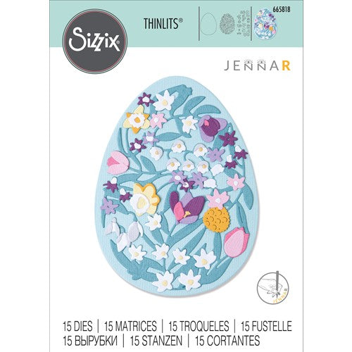 Simon Says Stamp! Sizzix INTRICATE FLORAL EASTER EGG Thinlits Dies 665818