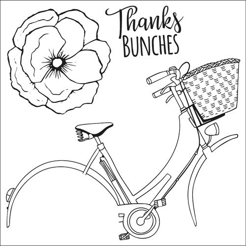 Simon Says Stamp! Sizzix THANKFUL BICYCLE Framelits Die and Stamp Set 665322*