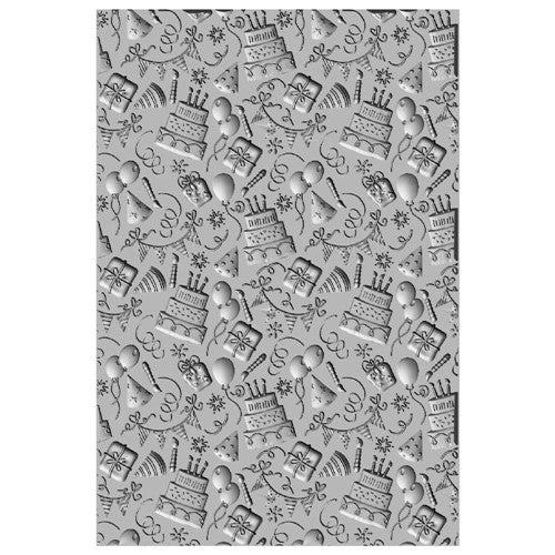 Simon Says Stamp! Sizzix Textured Impressions CELEBRATE 3D Embossing Folder 665402