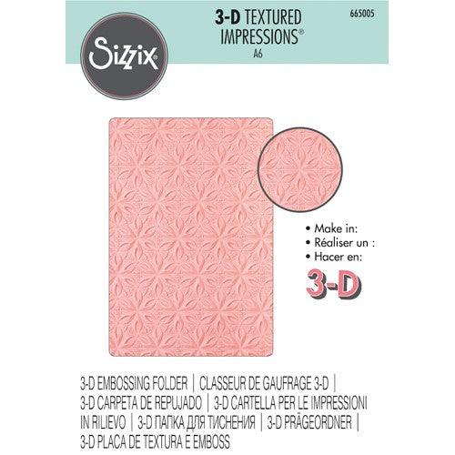 Simon Says Stamp! Sizzix Textured Impressions GEOMETRIC FLOWERS 3D Embossing Folder 665005