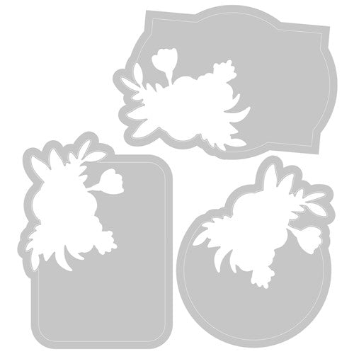 Simon Says Stamp! Sizzix FLORAL LABEL Dies and Switchlits Embossing Folder 665736*