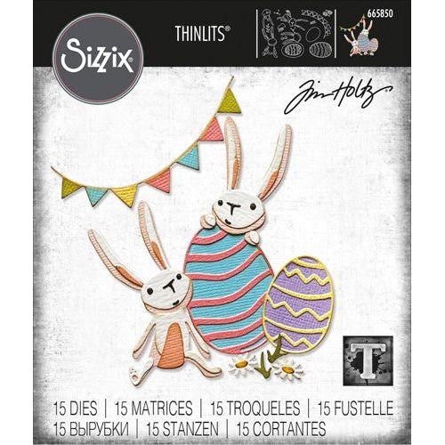Simon Says Stamp! Tim Holtz Sizzix BUNNY GAMES Thinlits Dies 665850