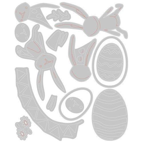 Simon Says Stamp! Tim Holtz Sizzix BUNNY GAMES Thinlits Dies 665850