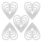 Simon Says Stamp! Tim Holtz Sizzix STACKED TILES HEARTS Thinlits Dies 665858