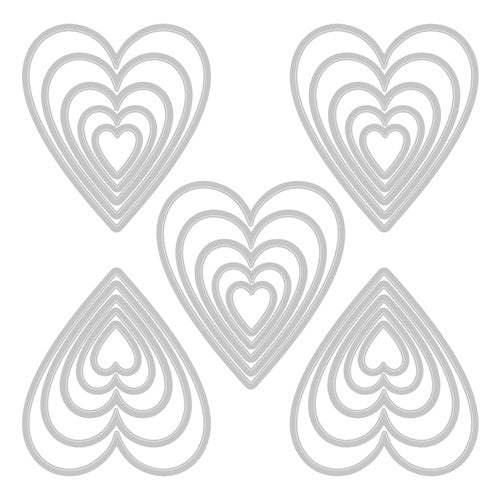 Simon Says Stamp! Tim Holtz Sizzix STACKED TILES HEARTS Thinlits Dies 665858