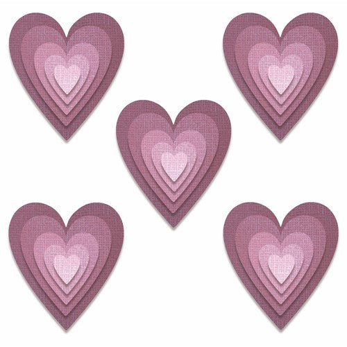 Simon Says Stamp! Tim Holtz Sizzix STACKED TILES HEARTS Thinlits Dies 665858