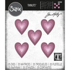 Simon Says Stamp! Tim Holtz Sizzix STACKED TILES HEARTS Thinlits Dies 665858