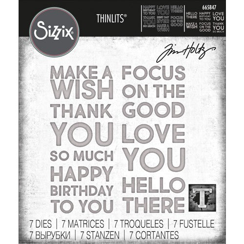Simon Says Stamp! Tim Holtz Sizzix BOLD TEXT 1 Thinlits Dies 665847