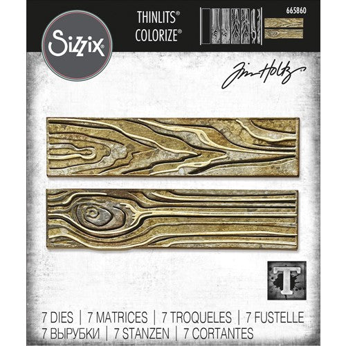Simon Says Stamp! Tim Holtz Sizzix WOODGRAIN Colorize Thinlits Dies 665860