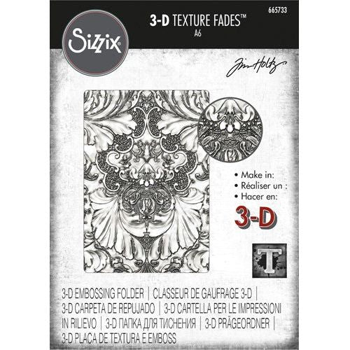 Simon Says Stamp! Tim Holtz Sizzix DAMASK 3D Texture Fades Embossing Folder 665733