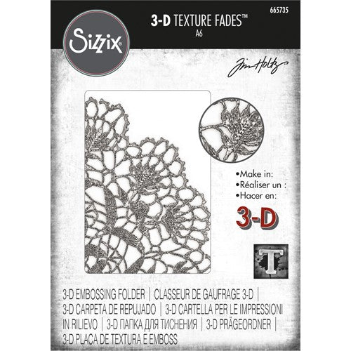 Simon Says Stamp! Tim Holtz Sizzix DOILY 3D Texture Fades Embossing Folder 665735