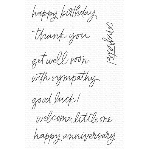 Simon Says Stamp! My Favorite Things ALL-OCCASION SCRIPTED GREETINGS Clear Stamps cs656