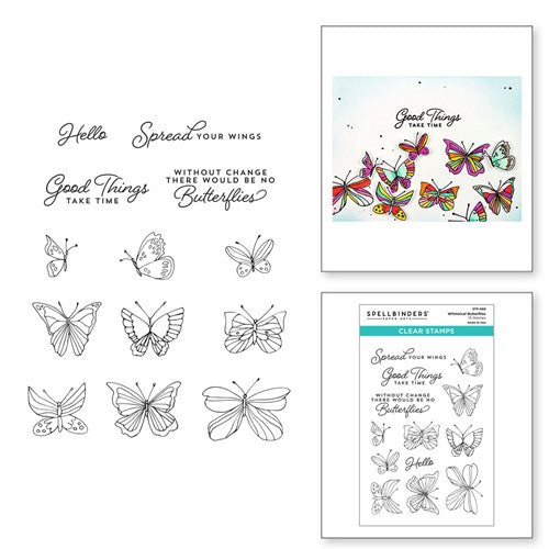 Simon Says Stamp! STP-069 Spellbinders WHIMSICAL BUTTERFLIES Clear Stamps*