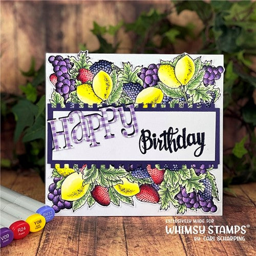 Simon Says Stamp! Whimsy Stamps FRUITY Background Cling Stamp DA1168*