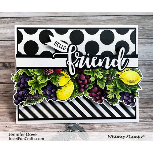 Simon Says Stamp! Whimsy Stamps FRUITY Background Cling Stamp DA1168*