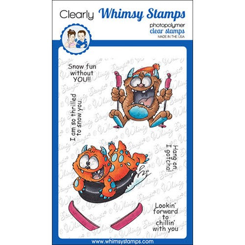 Simon Says Stamp! Whimsy Stamps SKI MONSTERS Clear Stamps DP1085