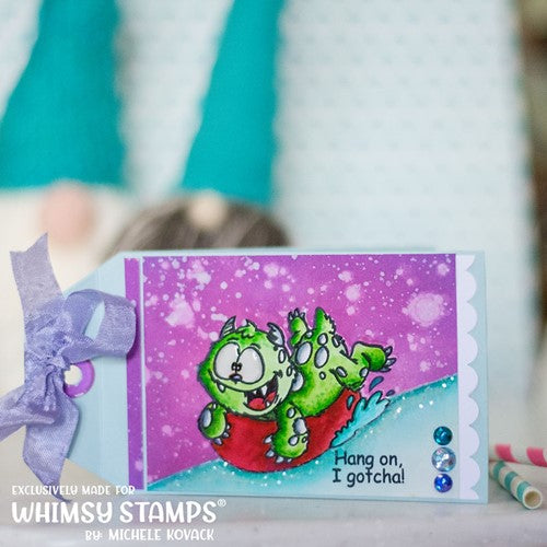 Simon Says Stamp! Whimsy Stamps SKI MONSTERS Clear Stamps DP1085