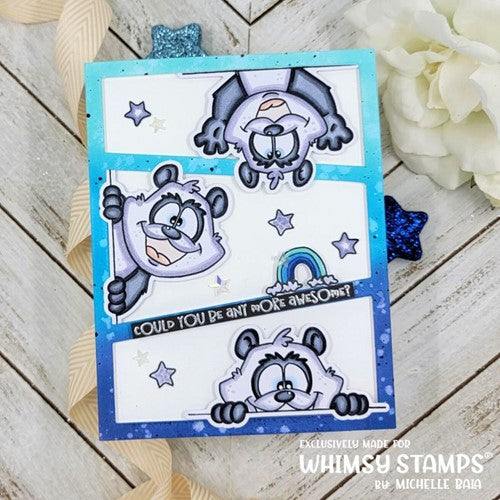 Simon Says Stamp! Whimsy Stamps PANDA PEEKERS Dies WSD340a