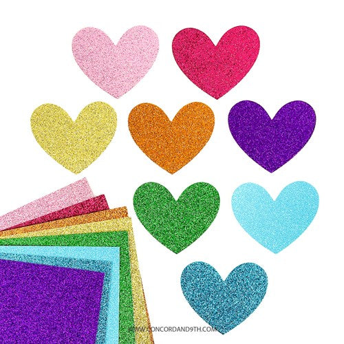 Simon Says Stamp! Concord & 9th RAINBOW GLITTER 8.5x11 Paper Pack 11323
