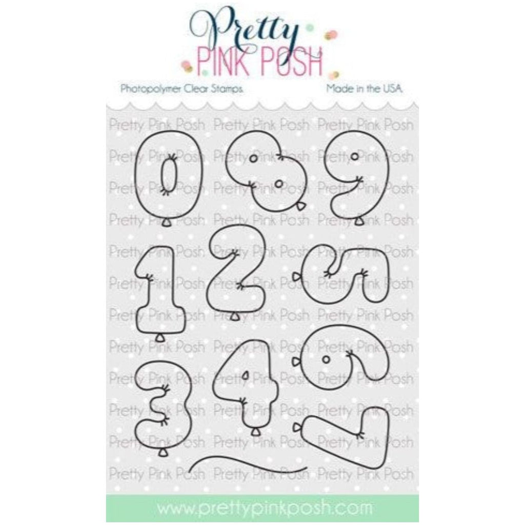 Simon Says Stamp! Pretty Pink Posh BALLOON NUMBERS Clear Stamps
