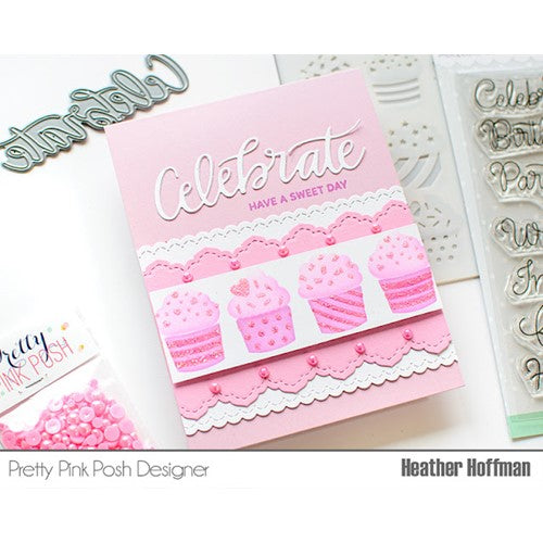 Simon Says Stamp! Pretty Pink Posh BUILD A CUPCAKE Clear Stamps