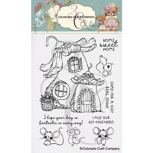 Simon Says Stamp! Colorado Craft Company Kris Lauren MOUSE HOUSE Clear Stamps KL602