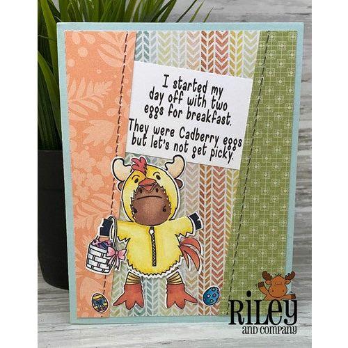 Simon Says Stamp! Riley and Company Funny Bones TWO EGGS FOR BREAKFAST Cling Rubber Stamp RWD-1001