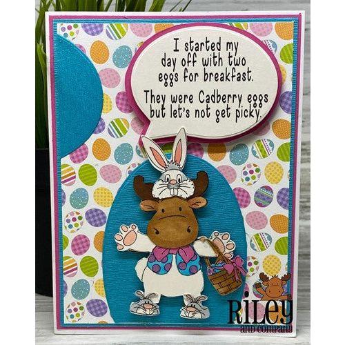 Simon Says Stamp! Riley and Company Funny Bones TWO EGGS FOR BREAKFAST Cling Rubber Stamp RWD-1001