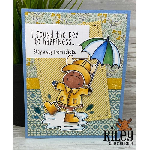 Simon Says Stamp! Riley and Company Funny Bones THE KEY TO HAPPINESS Cling Rubber Stamp RWD-1002
