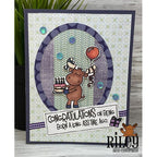 Simon Says Stamp! Riley and Company Funny Bones CONGRATULATIONS FOR BEING BORN Cling Rubber Stamp RWD-991