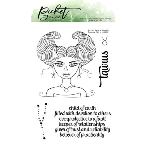 Simon Says Stamp! Picket Fence Studios TAURUS GIRL Clear Stamps hg106*