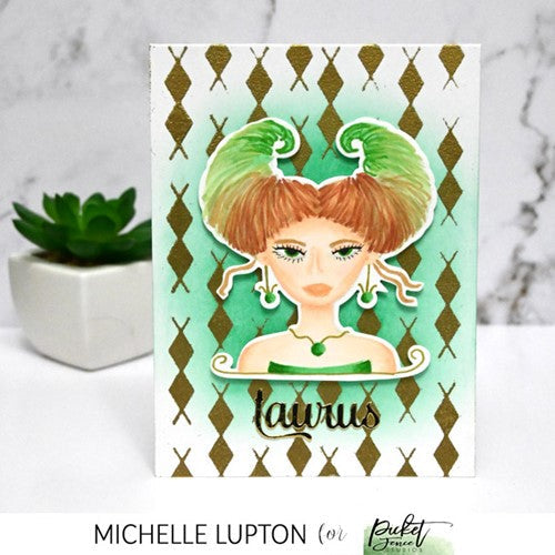Simon Says Stamp! Picket Fence Studios TAURUS GIRL Clear Stamps hg106*