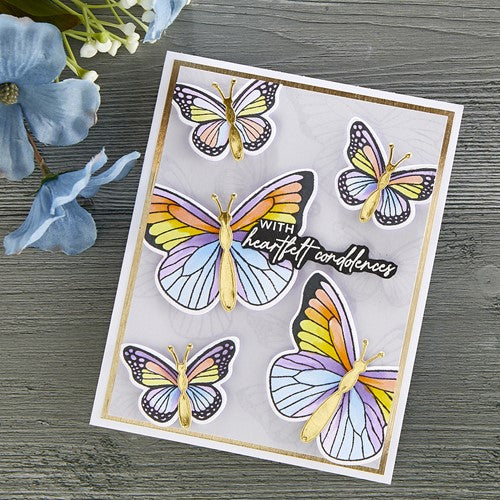 Simon Says Stamp! STP-081 Spellbinders BUTTERFLY SENTIMENTS Clear Stamps*